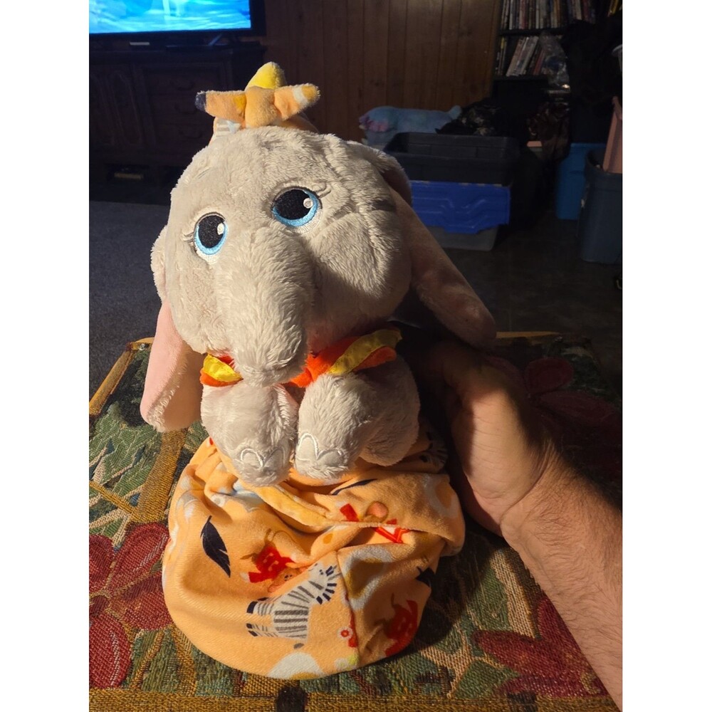 Disney Parks Babies Dumbo w/ Security Blanket 12" Stuffed Plush Elephant